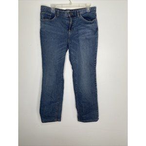 Eddie Bauer Flannel Lined Jeans Womens Sz 10 Boyfriend Fit Denim